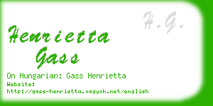 henrietta gass business card